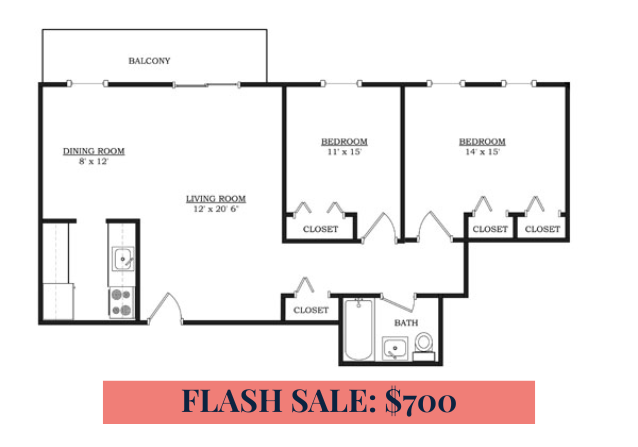 2BR/1BA &ndash; Furnished