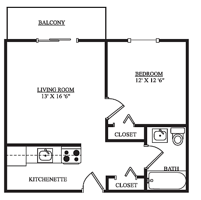 1BR/1BA – Small – Furnished